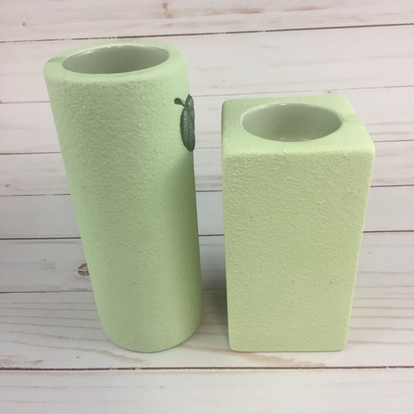 Partylite Meadow Breeze Green Leaves Candle Holders Set - Picture 7 of 8